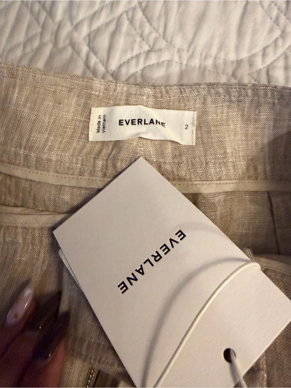 Everlane Natural Linen Wide-Leg Pants